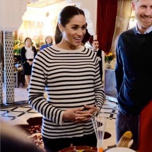 Equipment Lucien stripe crew neck sweater side zipper aso Meghan Markle sz small
